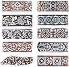 Royal Kraft Border Wooden Printing Stamps (Set of 10) - DIY Henna Fabric Textile Paper Clay Pottery Blocks Htag2178