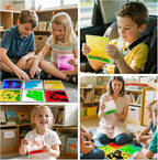 Squishy Liquid Sensory Tiles for Kids Ages 3+ – 6" Colorful Tactile Play Pads for Squeezing, Visual Tracking, Desk, Calm Corner, Classroom or Quiet Play (12-Pack)