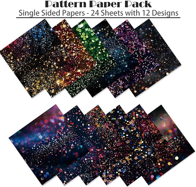 YASMEN 6"x6" Scrapbook Paper Pad - 24 Sheets of Patterned Cardstock for Card Making, Scrapbooking, Junk Journal, DIY Gift Cards - Single-Sided Decopodge Decorative Craft Paper