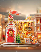 ROBOTIME DIY Miniature House Kit, Tiny House Book Nook for Family and Friends, Mini Wooden Dollhouse Kit for Halloween/Christmas/Birthday Gifts（Gingerbread House）