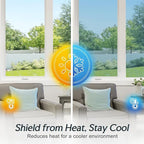 DOWELL One Way Window Privacy Film with 3 Tools Window Tint for Home Sun Blocking Heat Control Anti UV Reflective Mirror Covering See Out Not in for House and Office Silver 23.6" X 78.7"