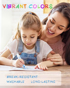 NewFamily Dustless Chalk for Kids, Colored Sidewalk Chalk With Holder,Non-Toxic Washable Toddlers Chalks Drawing Writing for Outdoor Art Play,Blackboard(12 Pcs)