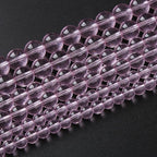 4mm 90pcs Smooth Rose Pink Glass Beads Quartz Crystal Round Loose Beads for Jewelry Making DIY Bracelet Necklace
