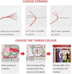 Funchey Stamped Cross Stitch Kits, DIY Cross Stitch Pattern for Adults Beginners Needlepoint Kits Embroidery Kit Arts and Crafts 11CT- Cute Colorful Bird 16x20 inch