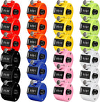 24 Pcs Hand Tally Counter 4 Digit Mechanical Finger Counter Clickers Resettable Handheld Palm Number Click for Lap Coaching Knitting Fishing Golf and Row