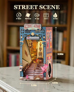 Rolife DIY Book Nook Kits for Adults, Miniature Dollhouse Booknook Kit, 3D Wooden Puzzle Creative Decorative Bookends Bookshelf Diorama Insert Crafts Hobbies Gifts (Street Scene)