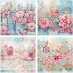 YASMEN 24 Sheets Scrapbook Paper Pads, 6X6 Single-Sided Cardstock Paper, Decorative Craft Paper, Flowers Pattern Paper Pack, DIY Decopodge Papers, Journal Scrapbooking Supplies, Card Making Supplies