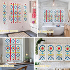3D Stained Glass Window Privacy Film, Heat Control UV Blocking Static Cling Decorative Window Film for Bathroom,Front Door,Home Non Adhesive,23.6 x 35.4 inches Radiance