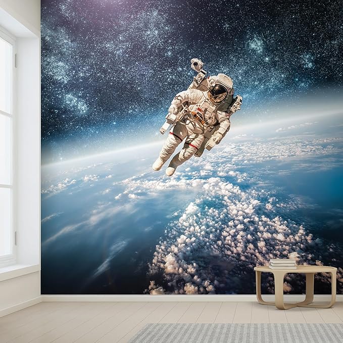 wall26 an Astronaut Floating About Planet EarthWall Mural, Removable Sticker, Home Decor - 108x168 inches
