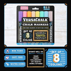 VersaChalk Pastel Liquid Chalk Markers, Set of 8-5mm Tip