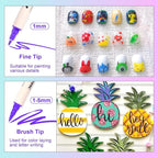 FUMILE 28 Colors Dual Tip Acrylic Paint Marker, Paint Pens paint Markers Fine Tip and Brush Tip for Rock,Wood,Plastic,Glass,Ceramic,Canvas.Acrylic Markers for Adult Coloring Book and Cards