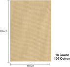 Aida Cloth 18 Count Cross Stitch Fabric,19×28inch (18CT,Khaki)