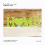 Hemway Polyurethane & Epoxy Resin Glitter for Arts, Crafts, Tumblers, Flooring, Woodwork, Decorating and Resin Projects 100g - Lime Green Holographic
