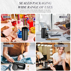 SATINIOR 12 Pack 32 oz Plastic Container Jars with Lids Round Clear Travel Cosmetic Container Slime Jar for Toiletries, Lotion, Cream, Ointment, Makeup, Rhinestone, Sample, Kitchen Storage(Pure Black)