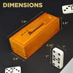 Queensell Dominos Set for Adults – Dominoes - Classic Board Games, Double 6 Dominoes Family Games for Kids and Adults - Double Six Standard Dominos Set 28 Tiles with Wood Case, Juegos de Mesa