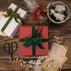Ribbli Polyester Red Velvet Ribbon,5/8 Inches Continuous10-Yard Spool,Christmas Ribbon for Gift Wrapping,Floral Bouquets, Home Decor