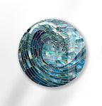 My Photostation.com 27.5''(70cm) Diameter Ocean Wave in Blue Mosaic Round Glass Wall Art Tempered Glass Printing Wall Decor Large Wall Art Wall Hangings