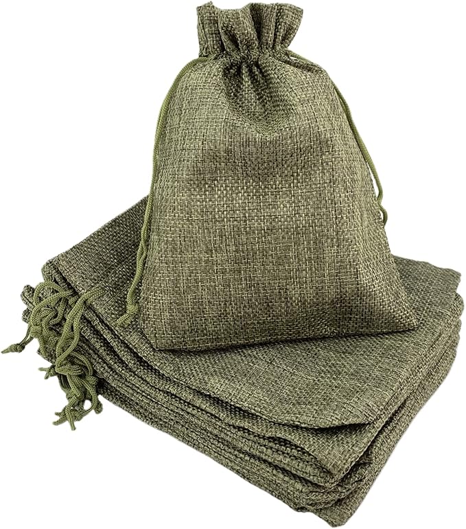 Palmhomee Pack of 25 Burlap Gift Bags with Drawstring Linen Jewelry Pouches Wedding Hessian Jute Bags for Birthday Jewelry and Treat Pouches Party Wedding Favors Gift Art and DIY Craft (7x9 Inch,
