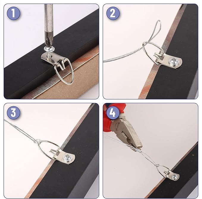 Mr. Pen- Picture Hanging Wire Kit, 100Ft Picture Wire Hanging, D Rings Picture Hanging, Picture Frame Hanging Kit, Picture Frame Wire, Wall Hanging Kit, Wire for Hanging Pictures, Painting Hanging Kit
