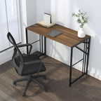 Folding Computer Desk 40 inch Writing Gaming Computer Camping Table, No Assembly Required Home Office Desk, Espresso