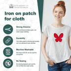 Iron on Patches for Clothes, 8 Pieces Patches for Cloth, 100% Cotton Fabric Patches for Clothing, Bag, Hat Repair, Clothing Repair Decorating Kit 3.7" by 4.9" (9.5 cm x 12.5 cm, Red)