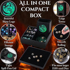 Dice Tray and Dice Tower for DND: All-in-One Tray, Storage & Large Tower for Random Rolls - Stores Your Sets, Mini's etc, Perfect for D&D and RPG Gift Accessories (Green Dragon)