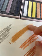 12-Pack Earth Tone Square Soft Pastels Water-Soluble Blendable Artist Drawing Pastels Set for Artists & Hobbyists Drawing, Painting & Sketching (Brown)