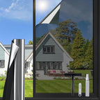 DOWELL One Way Window Privacy Film with 3 Tools Window Tint for Home Sun Blocking Heat Control Anti UV Reflective Mirror Covering See Out Not in for House and Office Black Silver 35.4" X 78.7"