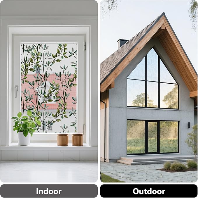 NINETREX One Way Window Privacy Film, Daytime Privacy Static Cling Sun Blocking Anti UV Reflective Window Tint for Home and Office 23.6 x 157.4 inches, Silver Leaf