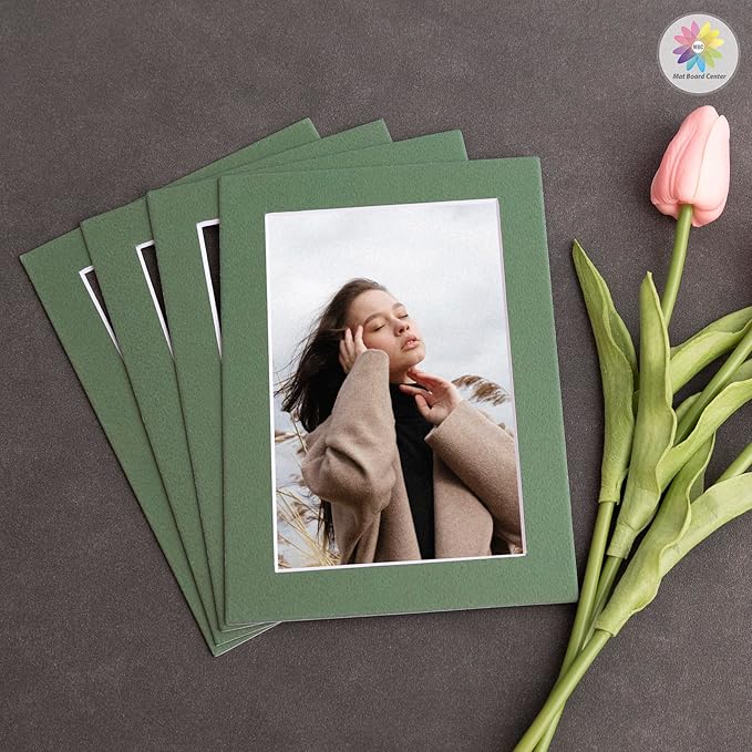 Mat Board Center, Pack of 10, 5x7 for 4x6 Rock Garden Color Mats - Bevel Cut, Acid Free, 4-ply Thickness, White Core - for Pictures, Photos, Framing