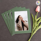 Mat Board Center, Pack of 10, 5x7 for 4x6 Rock Garden Color Mats - Bevel Cut, Acid Free, 4-ply Thickness, White Core - for Pictures, Photos, Framing