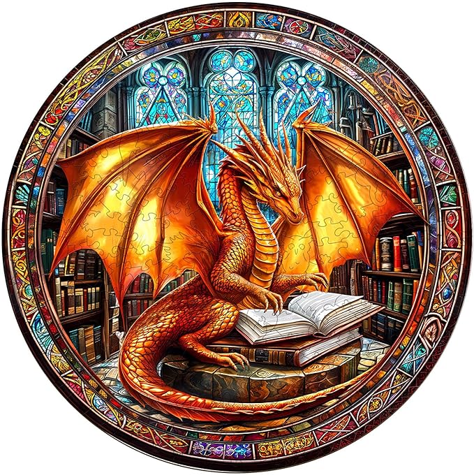 Wooden Puzzles for Adults, Dragon Wooden Puzzle,Magic Wooden Jigsaw Puzzles, Gifts for Family or Friends for Any Holiday.(13.4 * 13.4 in 300pcs)