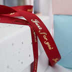 MEEDEE Pink Ribbon for Gift Wrapping Thank You Just for You Ribbon Mothers Day Gift Box Double Face Satin Assortment Thin Pink Satin Fabric, 5 Rolls 10 Yards Each Total 50 Yards