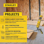 Stanley Quick Bond Adhesive Foam - 2x24oz, Reliable Bond Adhesive for Various Materials, Strong bonding, No Mixing, Gun Use, Including Gun, Cleaner | 2 Pack