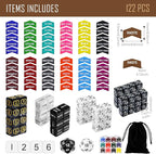 122PCS MTG Abilities Keyword Tokens Dice Counters Set for Magic The Gatering, MTG Buff Tokens Plus 1 Life Counters Dice, Compatible with CCG Creature Stats TCG Magic Card Gaming Accessories
