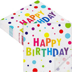 Aodaer 48 Pieces Happy Birthday Paper Napkins Disposable Rainbow Napkins Colorful Cocktail Dinner Napkin Set 13" x 13" Unfolded Tableware Napkin for Rainbow Party Supplies Birthday Party Decoration