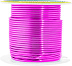 Mandala Crafts 14 Gauge Anodized Aluminum Craft Wire for Jewelry Making - 60 FT Colored Flexible Magenta Wire - Bendable for Bonsai Armature Crafting Sculpting