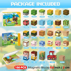 Magnetic Blocks, 150PCS 0.8" Magnetic Building Blocks, Magnet Cubes for Kids, STEM Sensory Toys for Toddlers Boys Girls Ages 3-12 Years Old Christmas Birthday Gifts