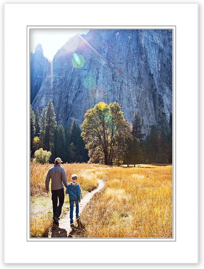 8x10 Mat for 5x7 Photo - Precut White on White Double Mat Picture Matboard for Frames Measuring 8 x 10 Inches - Bevel Cut Matte to Display Art Measuring 5 x 7 Inches - Acid Free ONE MAT