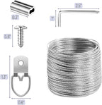 Mr. Pen- Picture Hanging Wire Kit, 100Ft Picture Wire Hanging, D Rings Picture Hanging, Picture Frame Hanging Kit, Picture Frame Wire, Wall Hanging Kit, Wire for Hanging Pictures, Painting Hanging Kit