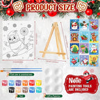 Zhanmai 12 Pack Pre Drawn Canvas for Painting Sip and Paint Kit 8" x 10" Paint Party Set Canvas Painting Pre Printed Canvases for Party Favor DIY Virtual Adult's Date Night(Santa)