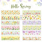 12 Rolls Spring Floral Washi Tape Set, Butterfly Tulip Flower Masking Tapes, Summer Decorative Paper Tape for Scrapbooking Journaling DIY Crafts Gift Packaging 16.4FT