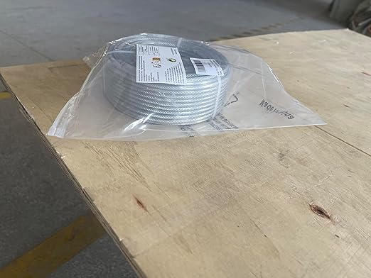 3/16" Wire Rope, 50Ft PVC Coated Steel Cable 7×7 Strand Core, Ideal Cable Railing System for Stair Handrail Balusters Porch Fence Deck, String Light Hanging, Clothesline, Curtains, Shade Sail