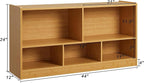 Toy Organizers and Storage, 5-Section Kids Bookshelf for Organizing Books Toys, School Classroom Wooden Storage Cabinet for Children's Room, Playroom, Nursery (Natural)