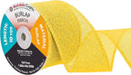 Mandala Crafts Yellow Burlap Ribbon 2.5 Inches Wide Jute Ribbons for Crafts - 20 Yds Roll Rustic Burlap Wrap Trim Ribbons for Wreaths Bows Wedding Party Decoration