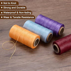 Uxcell 150D 0.8mm Flat Waxed Polyester Leather Sewing Thread, White, 284 Yards (260m), 1 Roll