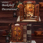CUTEBEE Book Nook Kit - DIY Miniature House Dollhouse Kit for Adult and Teens, Booknook Bookshelf Decor Alley Model Build with LED Light, Gifts for Family and Friends (Bookshop Memories)