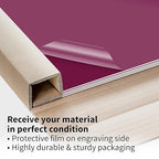 Trotec TroLase | 12"x24"x1/16", 4 Pcs | Burgundy/White | 2 Ply | Modified Acrylic | Laser Engraving Double Color Plastic Sheet | Engraving Blanks for Laser, Saw, Guillotine | Made in USA