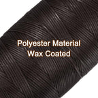 uxcell 150D 0.8mm Flat Waxed Thread 284 Yards Polyester Leather Sewing Waxed String Hand Stitching Waxed Cord for Leather Stitching Sewing Bookbinding DIY Craft Dark Brown