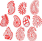 Royal Kraft Paisley Wooden Printing Stamps (Set of 10) - DIY Henna Fabric Textile Paper Clay Pottery Blocks Htag2173